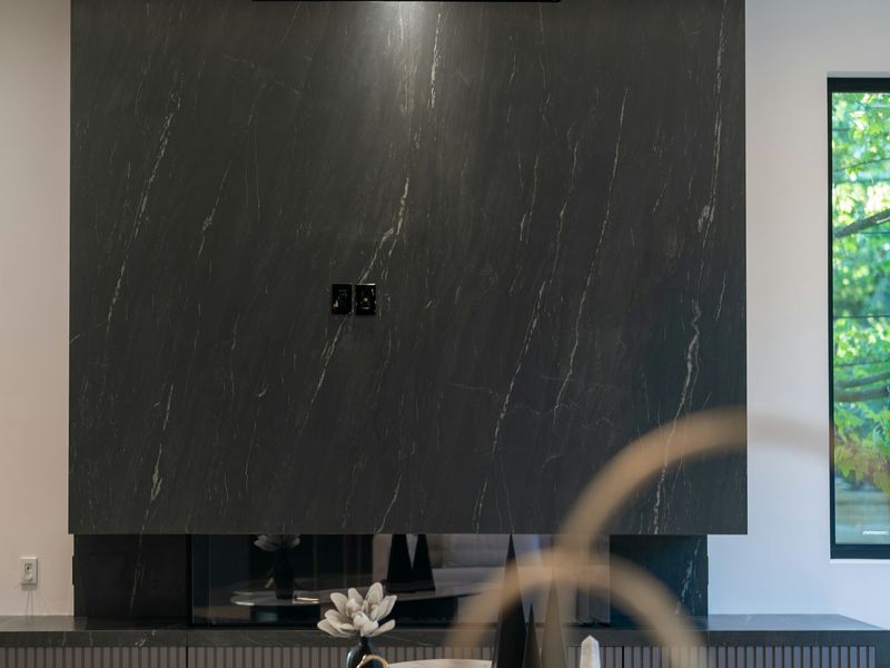 Fireplace cladding — Dark grey marble, Limassol