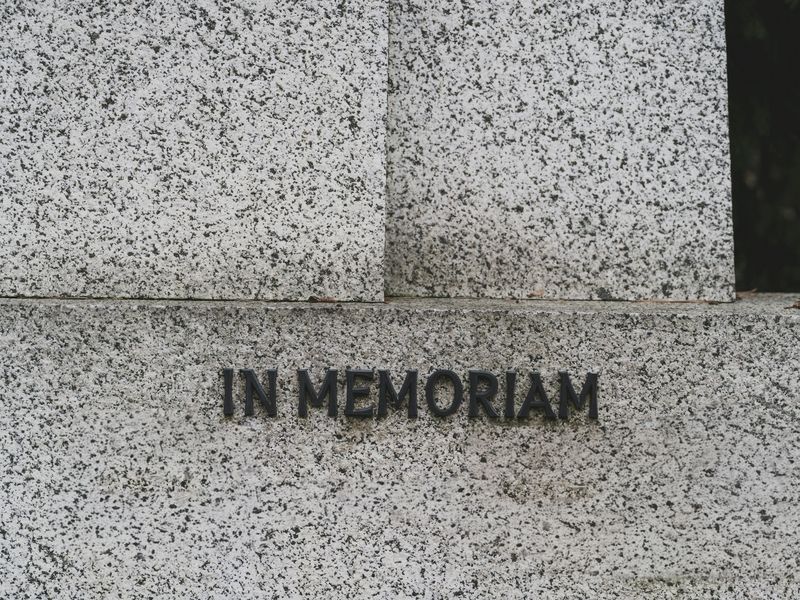 Granite base with lettering — Grey granite, Oroklini